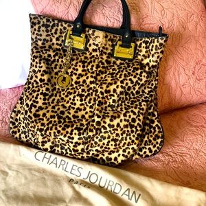 Large Charles Jourdan calf hair satchel
